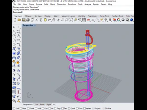 2 в 1 крышка контейнера для бутылки с закусками и напитками с соломинкой 3D Модель