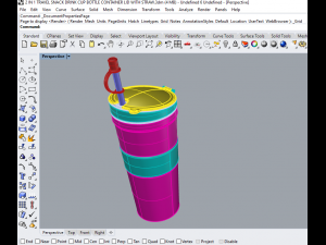 2 in 1 travel snack drink cup bottle container lid with straw 3D Model
