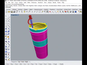 2 в 1 крышка контейнера для бутылки с закусками и напитками с соломинкой 3D Модель