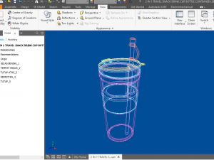 2 в 1 крышка контейнера для бутылки с закусками и напитками с соломинкой 3D Модель