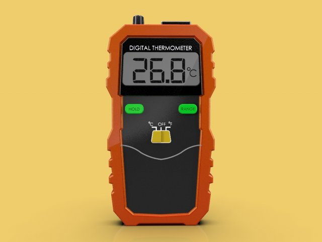 digital thermometer lcd display wireless thermocouple peak meter Modelo 3D .c4d .max .obj .3ds .fbx .stl .blend 