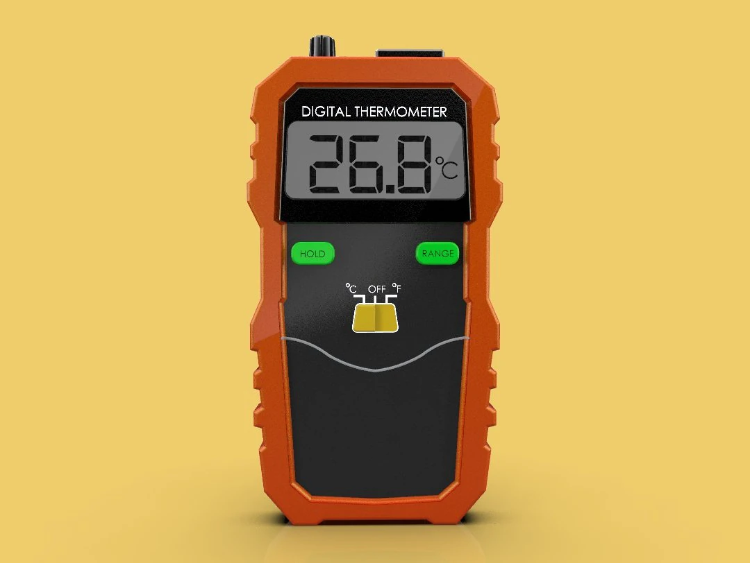 Digital thermometer lcd display wireless thermocouple peak meter 3D Model .c4d .max .obj .3ds .fbx .stl .blend 