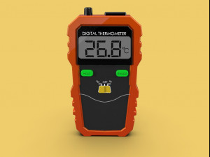 digital thermometer lcd display wireless thermocouple peak meter Modelo 3D