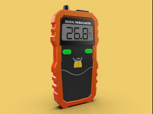 digital thermometer lcd display wireless thermocouple peak meter Modelo 3D