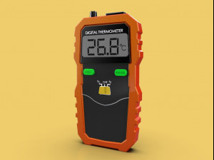 digital thermometer lcd display wireless thermocouple peak meter Modelo 3D