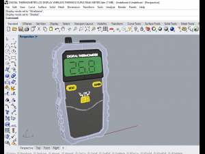 digital thermometer lcd display wireless thermocouple peak meter Modelo 3D