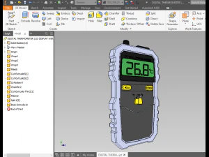 Digital thermometer lcd display wireless thermocouple peak meter 3D Model