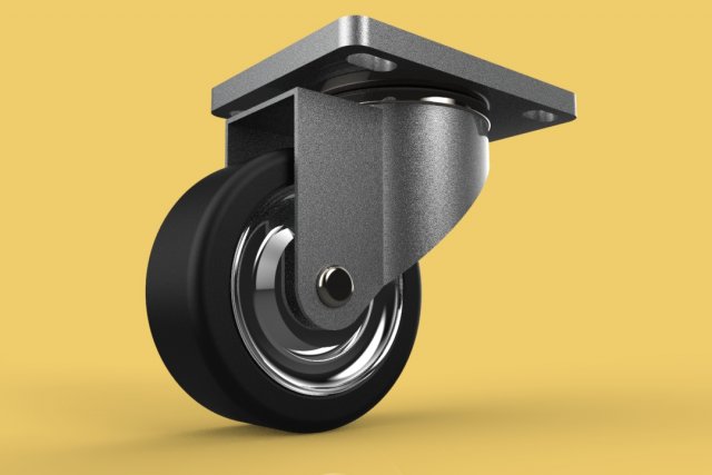 swivel casters rubber wheels steel top plate ball bearings Modèle 3D .c4d .max .obj .3ds .fbx .stl .blend 