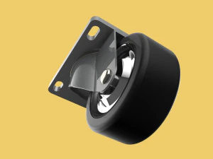 swivel casters rubber wheels steel top plate ball bearings 3D Model