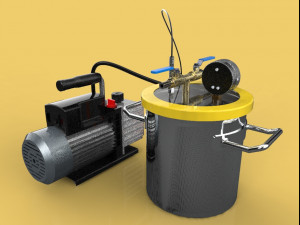 vacuum degassing chamber and pump kit 3D Model