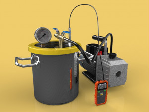 vacuum degassing chamber and pump kit 3D Модель