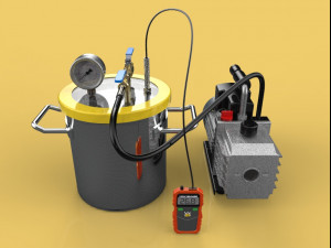 vacuum degassing chamber and pump kit 3D Модель