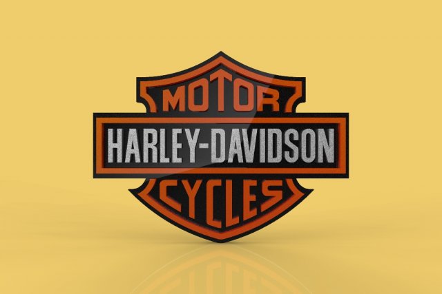 harley davidson emblem logo badge symbol icon hdc club Model 3D .c4d .max .obj .3ds .fbx .stl .blend 