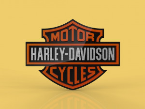 harley davidson emblem logo badge symbol icon hdc club Model 3D