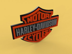harley davidson emblem logo badge symbol icon hdc club Model 3D
