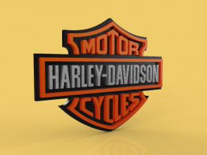 harley davidson emblem logo badge symbol icon hdc club Model 3D