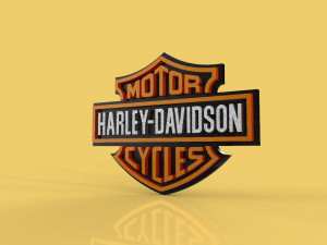 harley davidson emblem logo badge symbol icon hdc club Model 3D