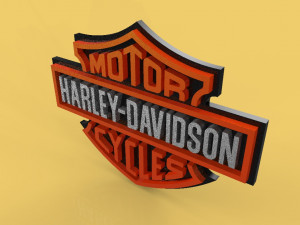 harley davidson emblem logo badge symbol icon hdc club Model 3D