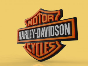 harley davidson emblem logo badge symbol icon hdc club Model 3D