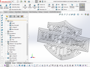 harley davidson emblem logo badge symbol icon hdc club Model 3D