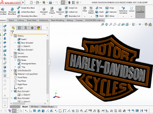 harley davidson emblem logo badge symbol icon hdc club Model 3D