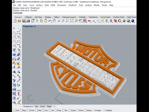 harley davidson emblem logo badge symbol icon hdc club Model 3D