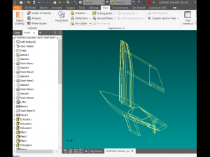 surfing sailing yacht ship boat Model 3D