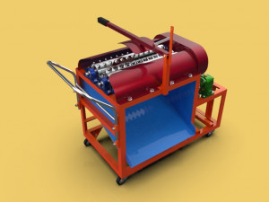 Coconut peeler dehusking machine 3D-Modell