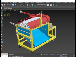Coconut peeler dehusking machine 3D Model