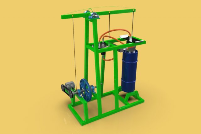 Stirling steam power engine electric generator Modelo 3D .c4d .max .obj .3ds .fbx .stl .blend