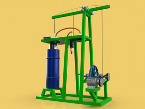 Stirling steam power engine electric generator Modelo 3D