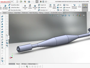 3d motosiklet susturucu motosiklet egzoz bisiklet yarışı 3D Model