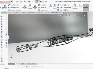3d motosiklet susturucu motosiklet egzoz bisiklet yarışı 3D Model