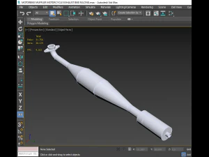 3d motosiklet susturucu motosiklet egzoz bisiklet yarışı 3D Model