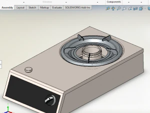 kitchen burner gas stove oven cooking 3D Model