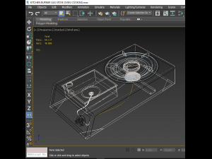 kitchen burner gas stove oven cooking 3D 모델
