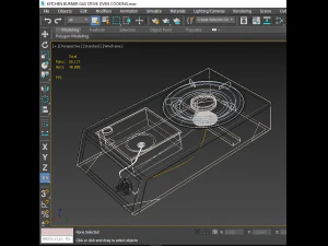 kitchen burner gas stove oven cooking 3D Model