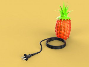 decorative pineapple night lamp sleeping for table interior Modelo 3D
