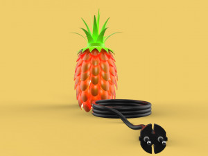 decorative pineapple night lamp sleeping for table interior Modelo 3D