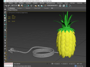 decorative pineapple night lamp sleeping for table interior Modelo 3D