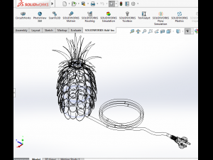 decorative pineapple night lamp sleeping for table interior Modelo 3D