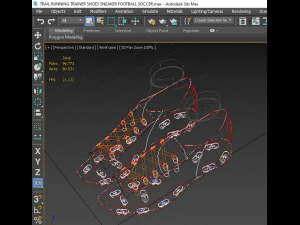 3d trail running trainer shoes sneaker football soccer sport 3D Model