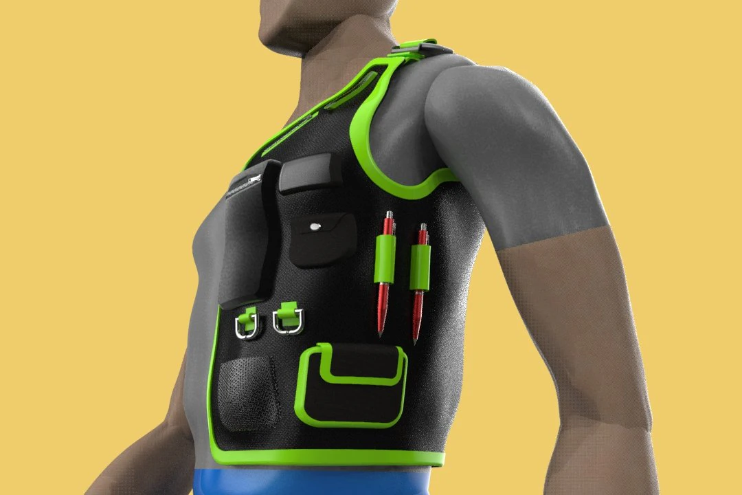 multipurpose vest cloth jacket pocket for engineer safety3ds 3D Model .c4d .max .obj .3ds .fbx .stl .blend