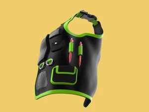 multipurpose vest cloth jacket pocket for engineer safety3ds 3D Model