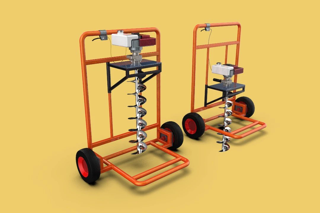 M&aacute;quina perforadora de mano para suelo, barrena excavadora, para tierra Modelo 3D .c4d .max .obj .3ds .fbx .stl .blend 