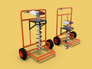 Hole digger auger soil drill hand held machine for earth ground Modello 3D