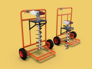 Ręczna maszyna do kopania otwor&oacute;w ze ślimakiem do gruntu do gruntu Model 3D