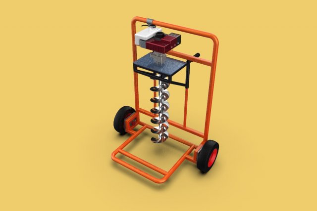 hole digger auger soil drill hand held machine for earth ground 3D