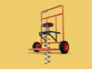 Hole digger auger soil drill hand held machine for earth ground Modello 3D