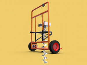 Hole digger auger soil drill hand held machine for earth ground Modello 3D